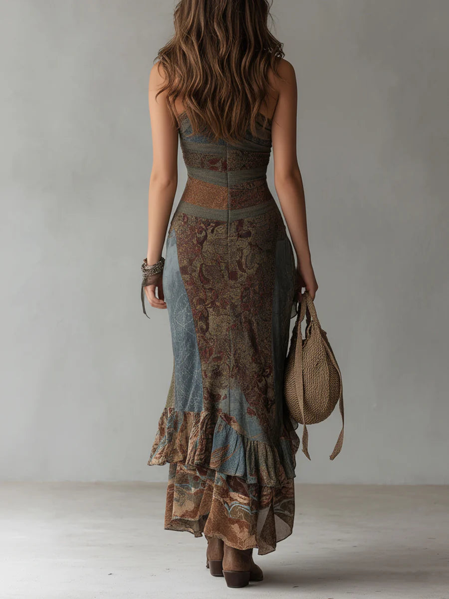 Mila | One-Shoulder Print Maxi Dress