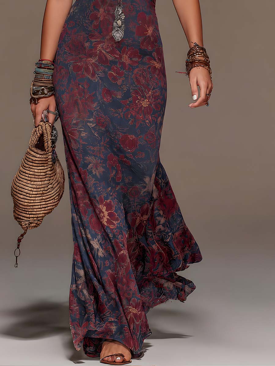 Violet | Lace Halterneck Fishtail Maxi