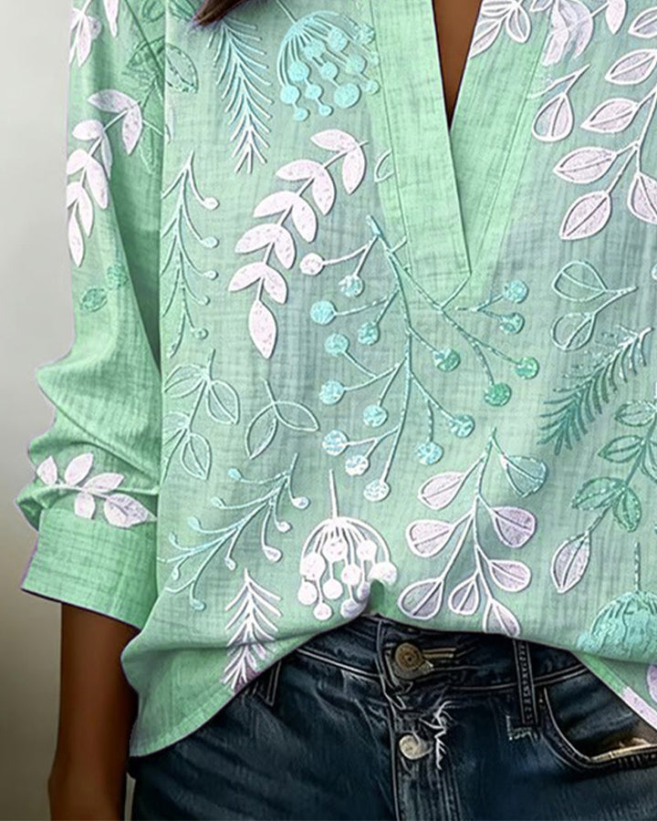 Emily | Floral Stand-Collar Blouse