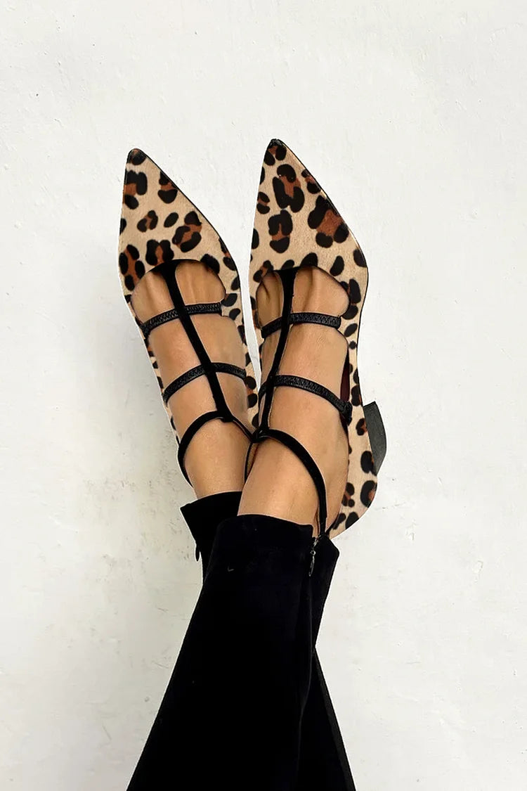 Ludovica - Animal Print Ballerinas with Straps