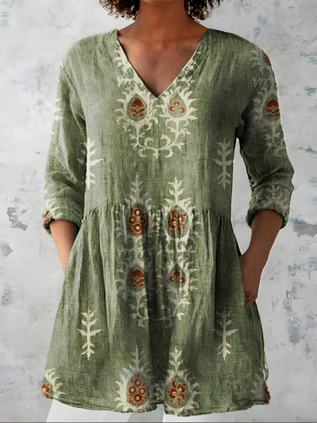Marnie | Long Blouse with V-Neck