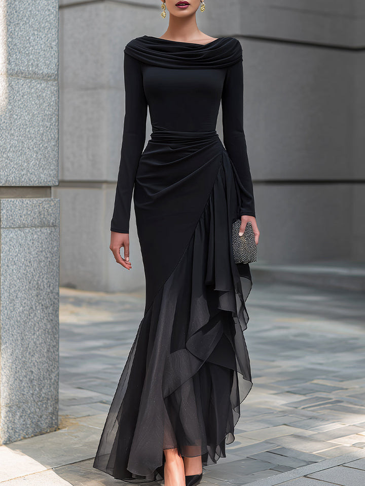 Luna | Off-Shoulder Ruffle Mermaid Maxi