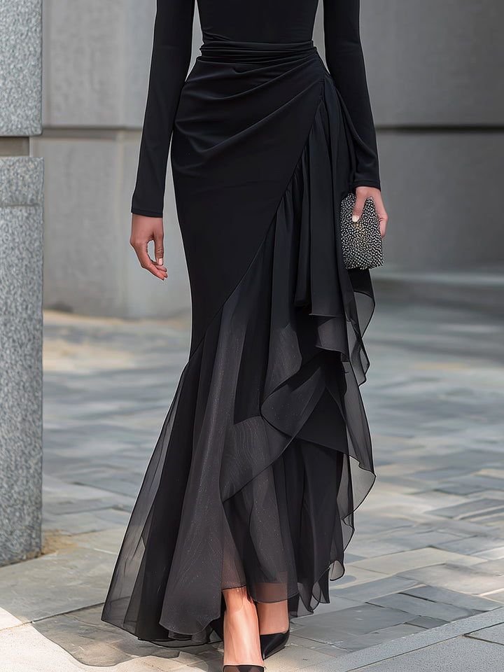 Luna | Off-Shoulder Ruffle Mermaid Maxi