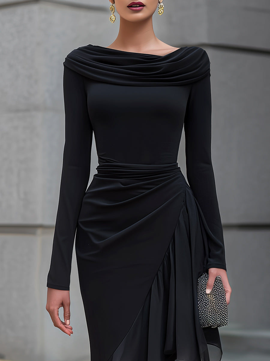 Luna | Off-Shoulder Ruffle Mermaid Maxi