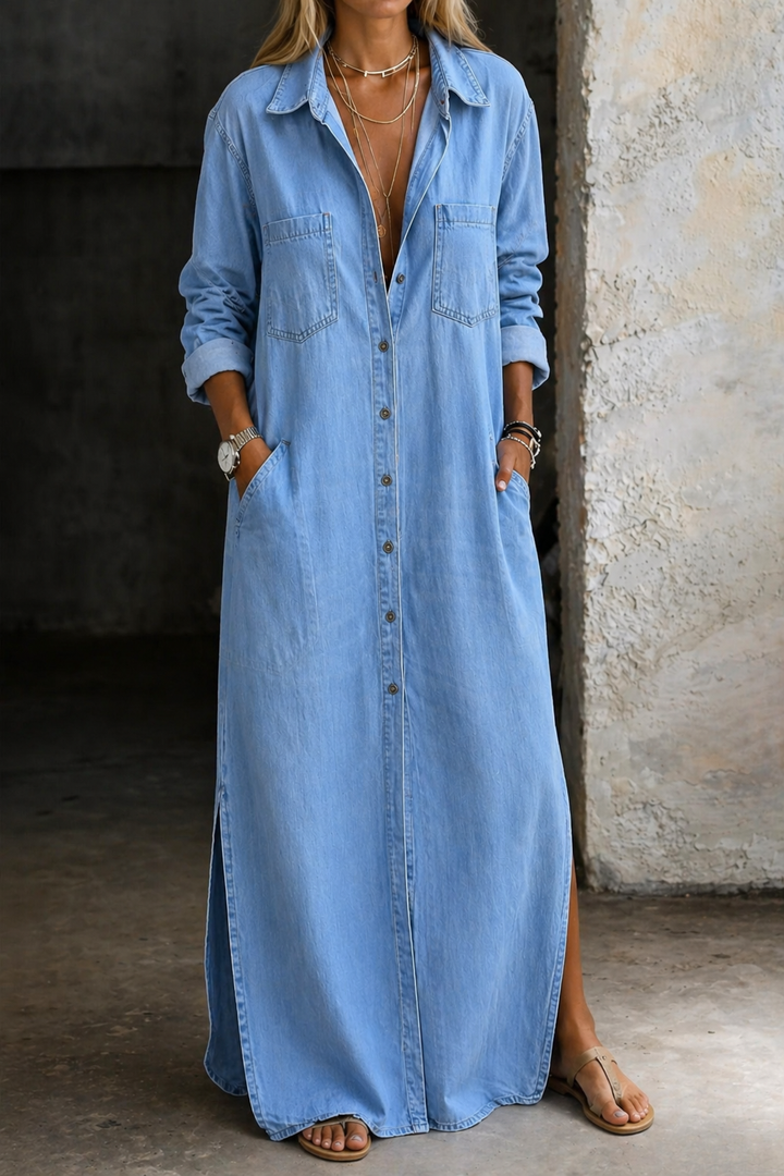 Dylana | Denim Button Down Dress