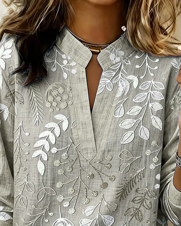 Emily | Floral Stand-Collar Blouse