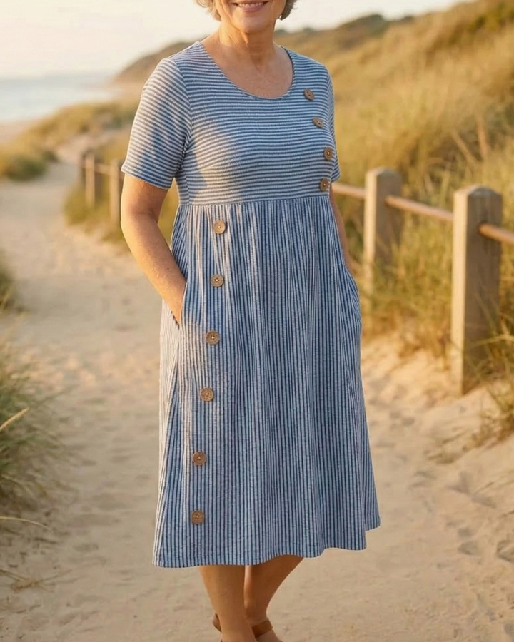 Brienne | Striped Midi Dress  Effortless Comfort, Everyday Confidence