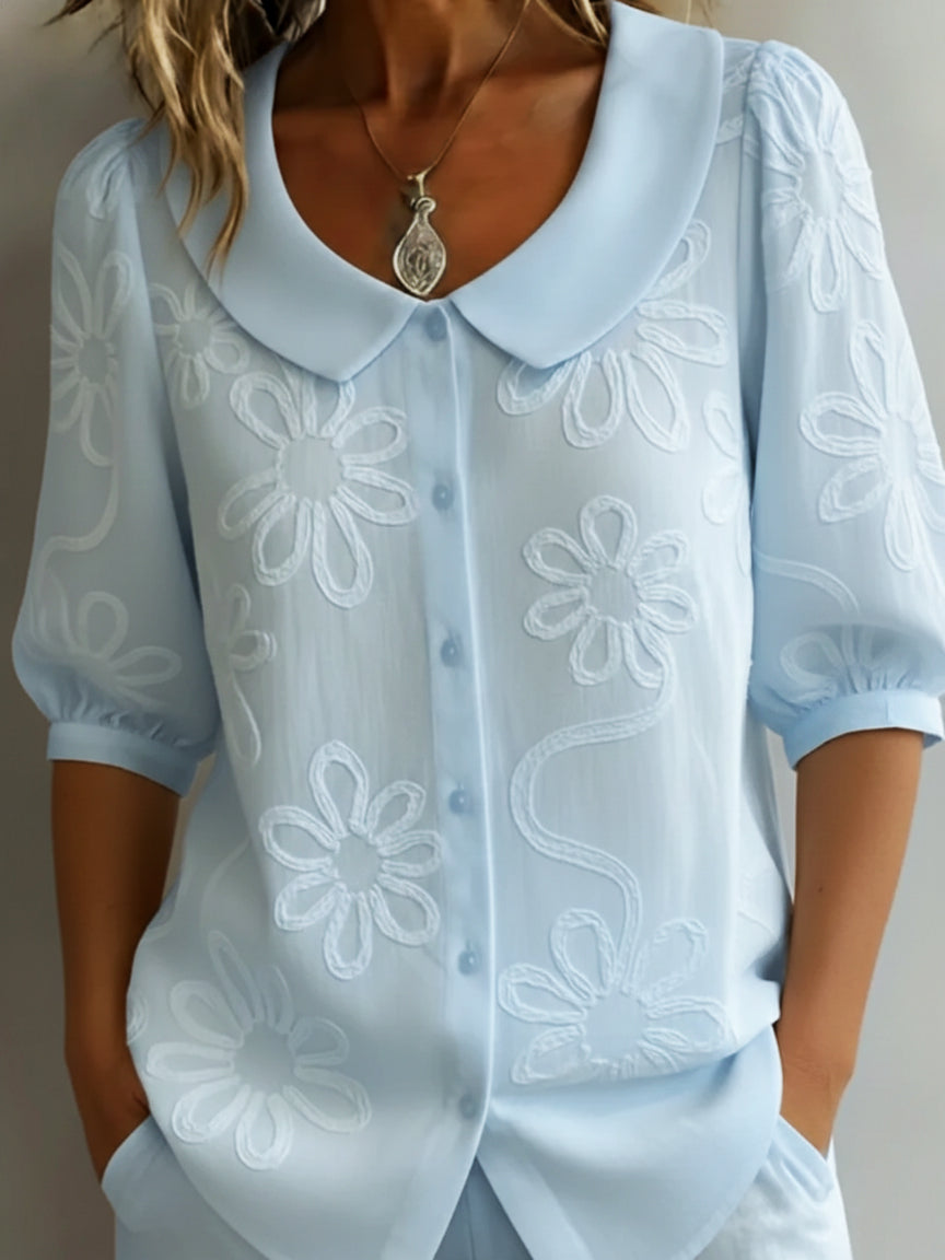 Kayleigh  | Light Floral Blouse Natural Elegance