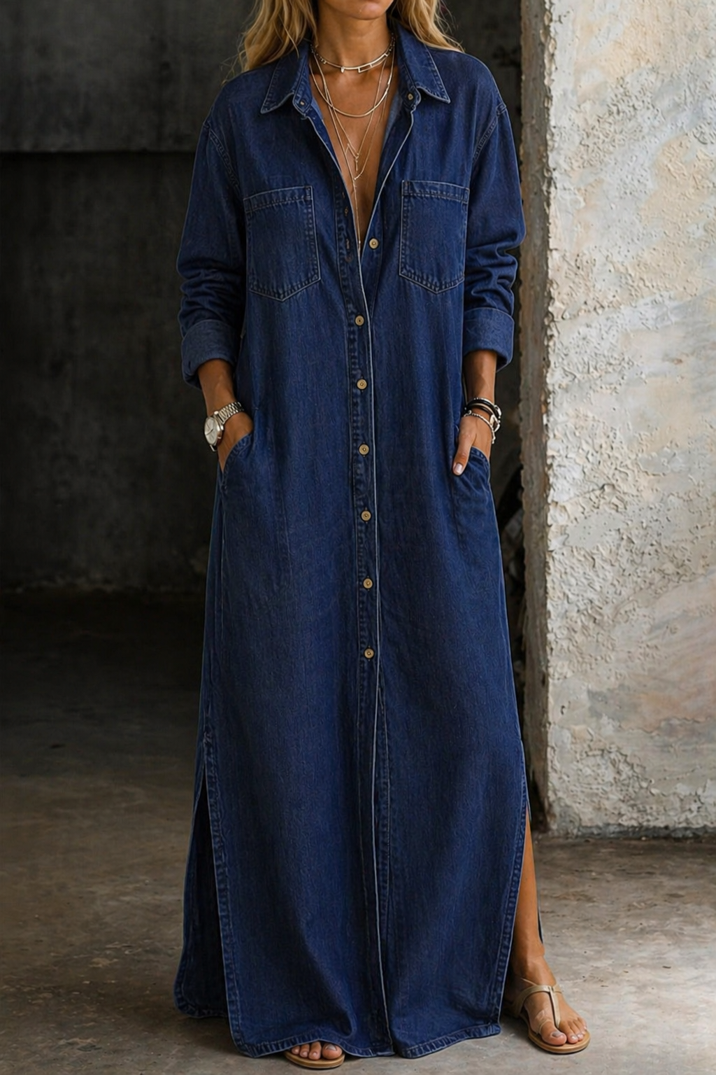Dylana | Denim Button Down Dress