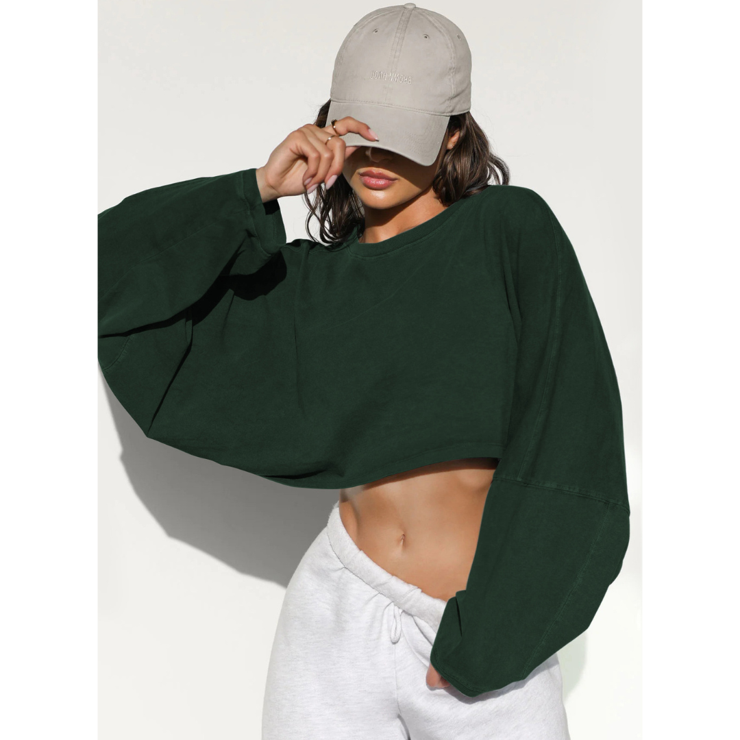 SKYE™ | Women Casual Cropped Pullover Sweatshirt