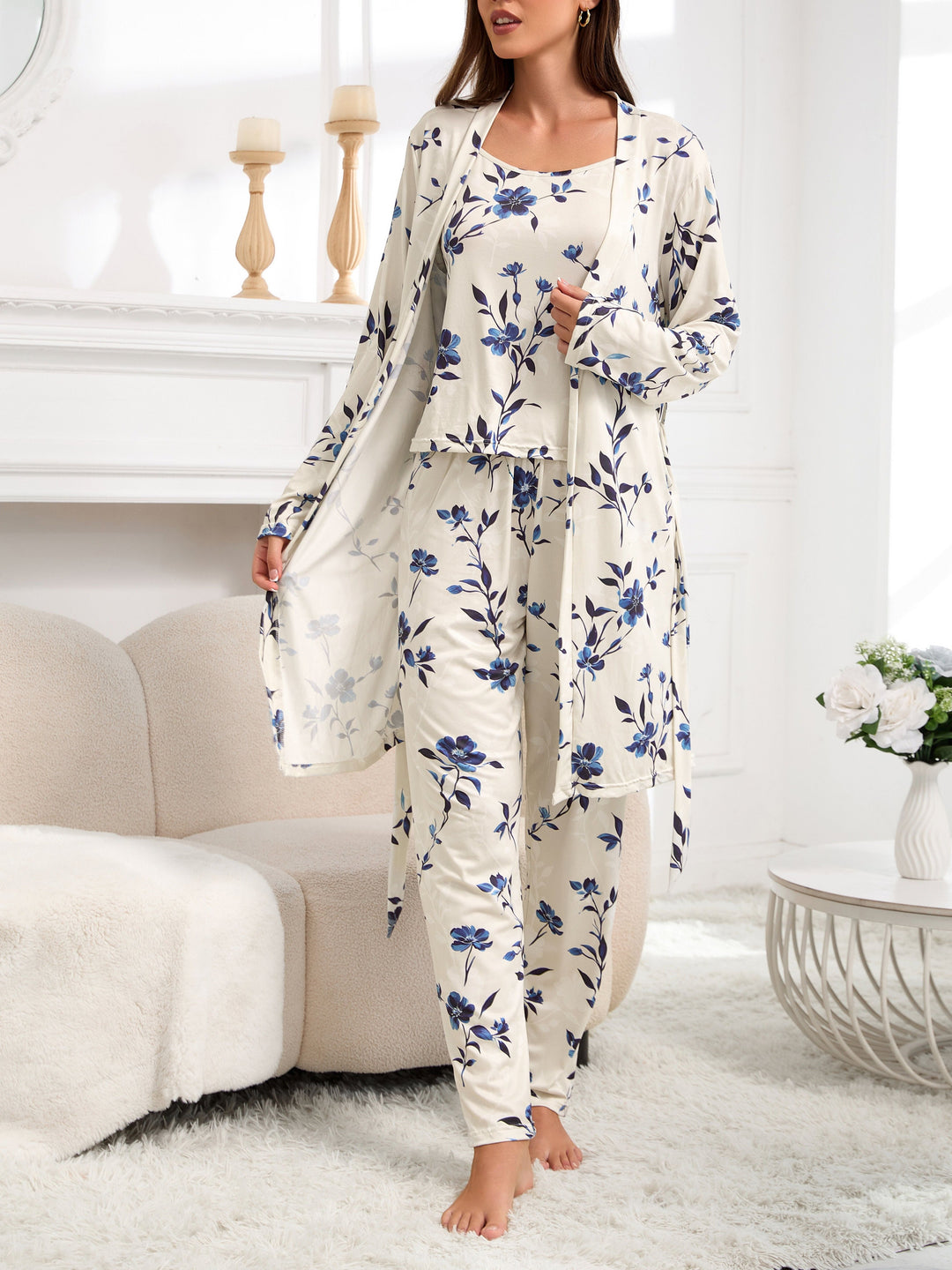 Kathy | Women Vintage Floral Pajama Set