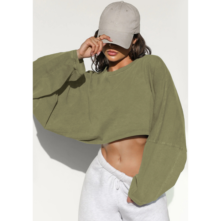SKYE™ | Women Casual Cropped Pullover Sweatshirt