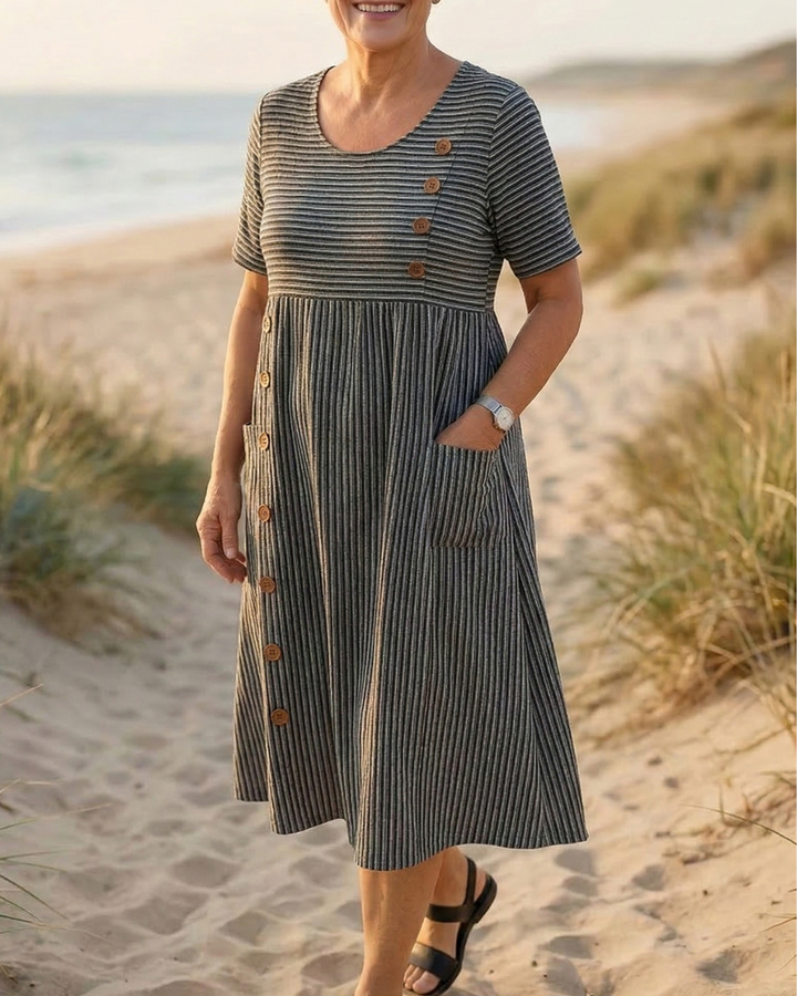 Brienne | Striped Midi Dress  Effortless Comfort, Everyday Confidence