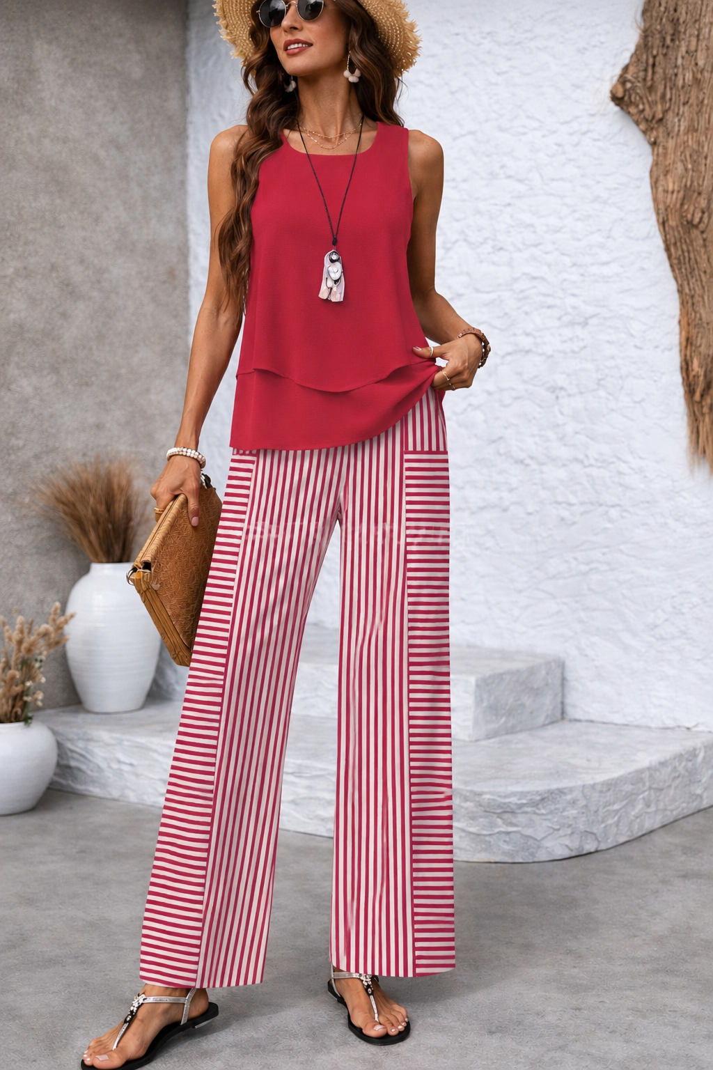 Nora™ | Pink Stripe Elegance