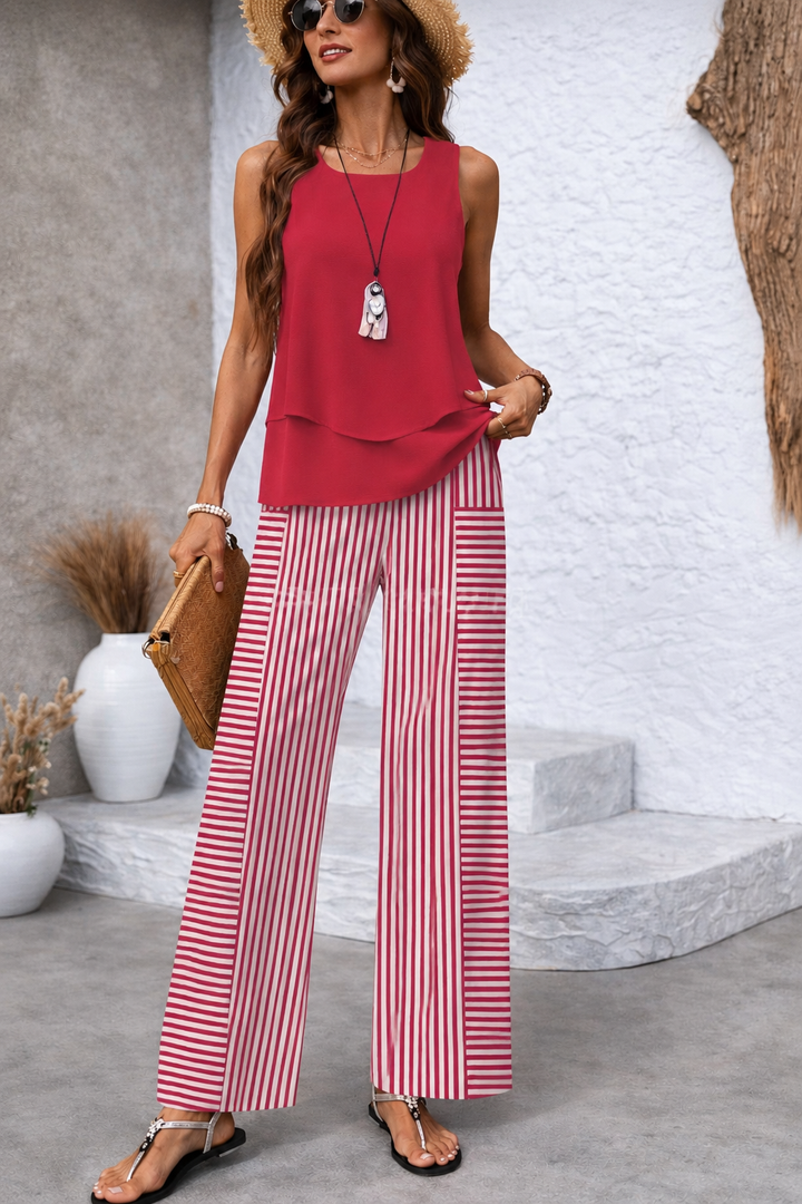 Nora™ | Pink Stripe Elegance