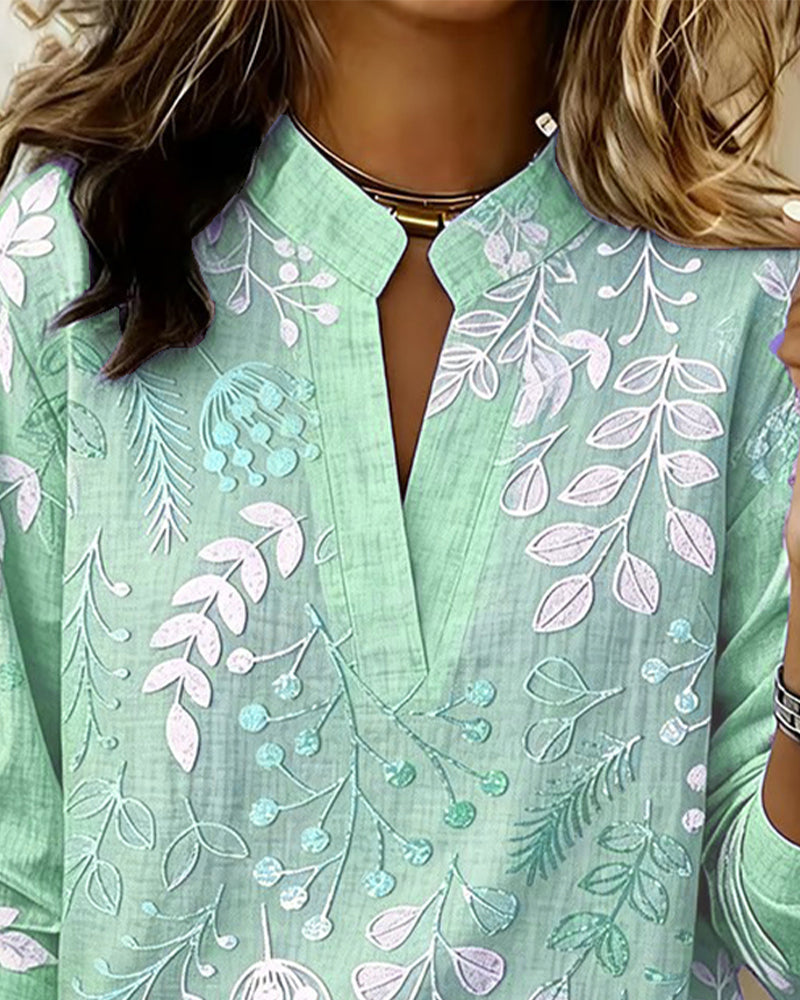 Emily | Floral Stand-Collar Blouse