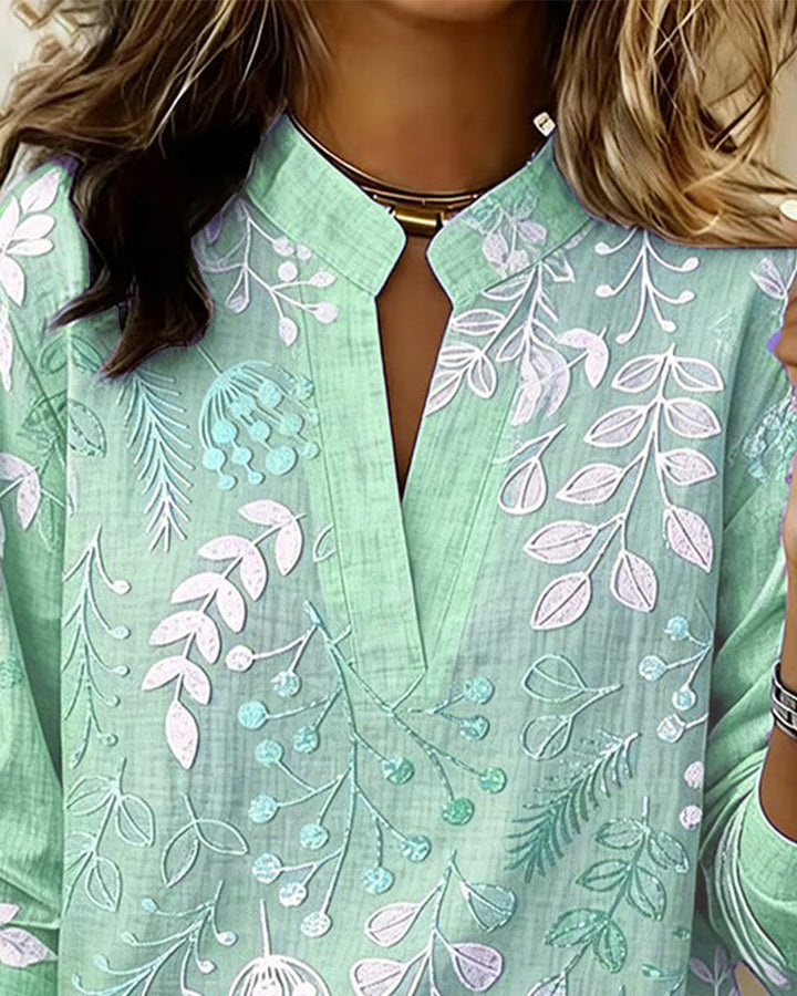 Emily | Floral Stand-Collar Blouse