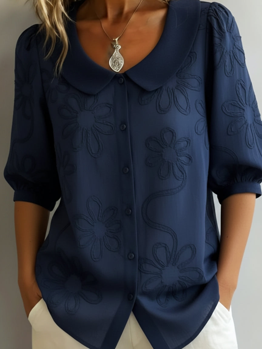 Kayleigh  | Light Floral Blouse Natural Elegance