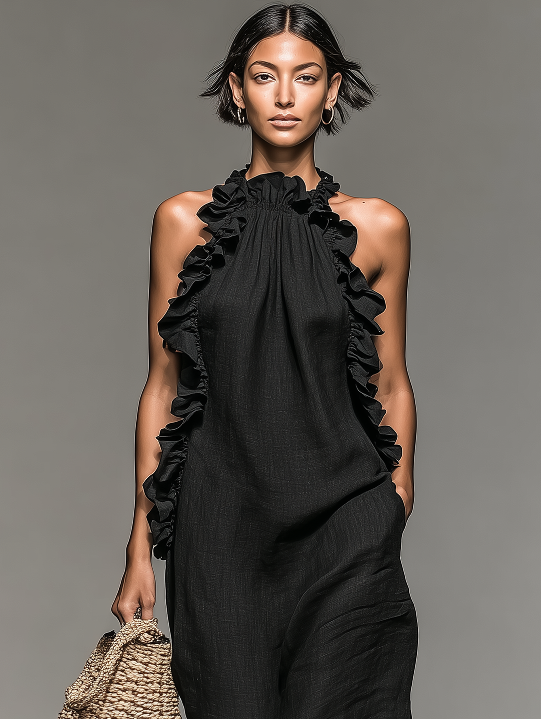 Lily | Sleeveless Ruffle-Detail Maxi Dress