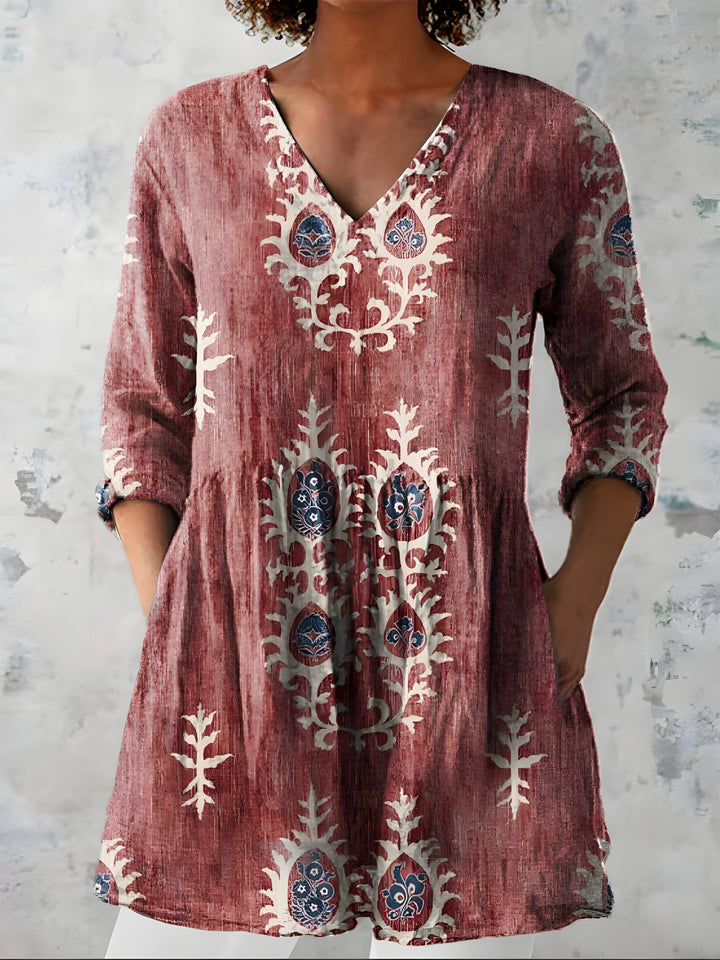 Marnie | Long Blouse with V-Neck