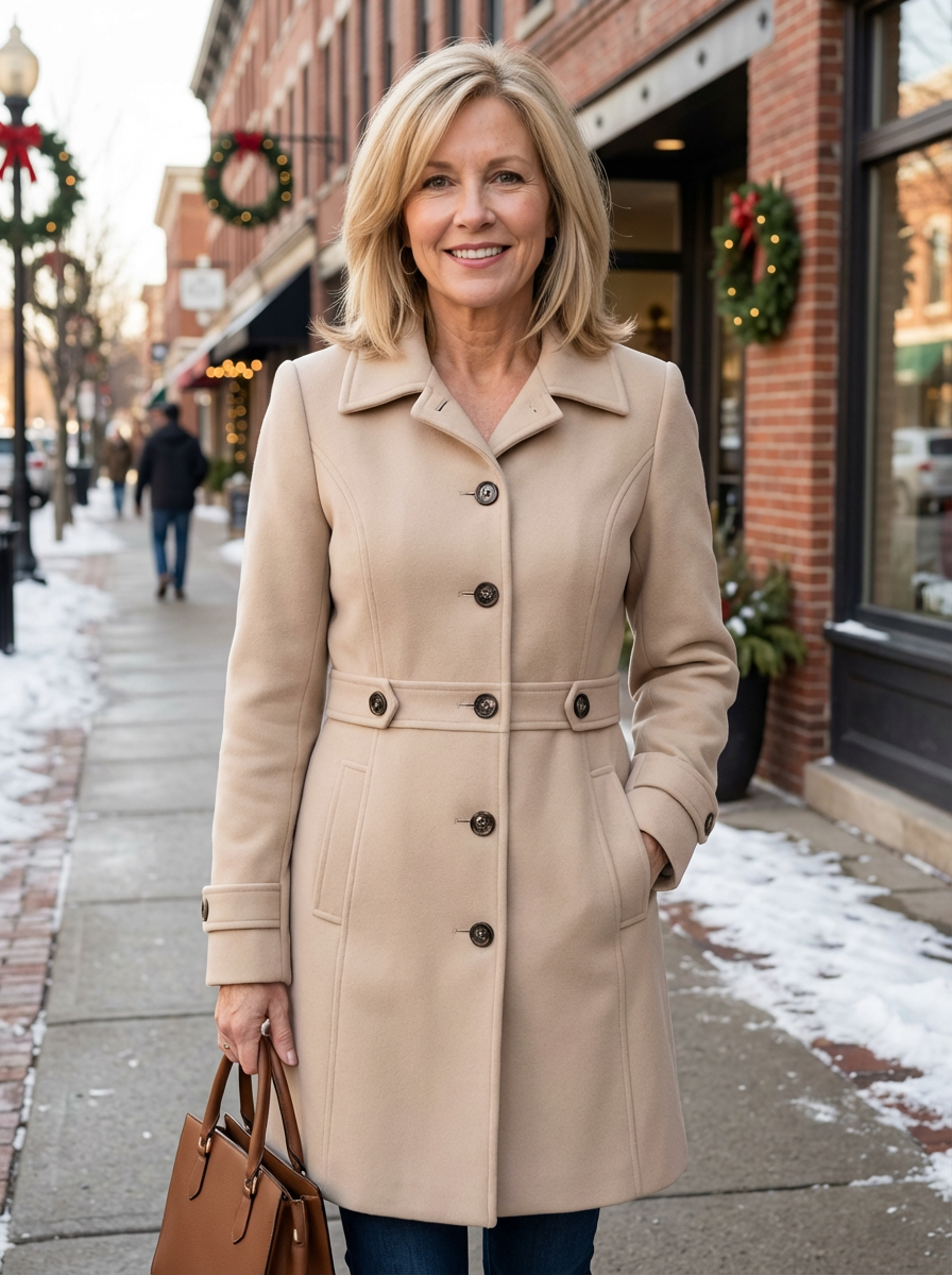 Elegant Wool-Blend Coat – Comfortable, Flattering &amp; Timeless