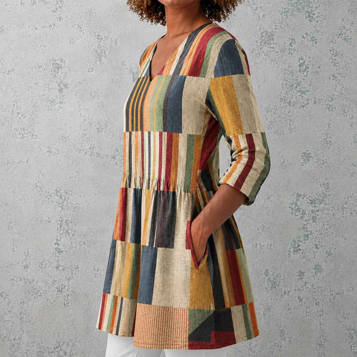Lydia | Long Blouse with V-Neck