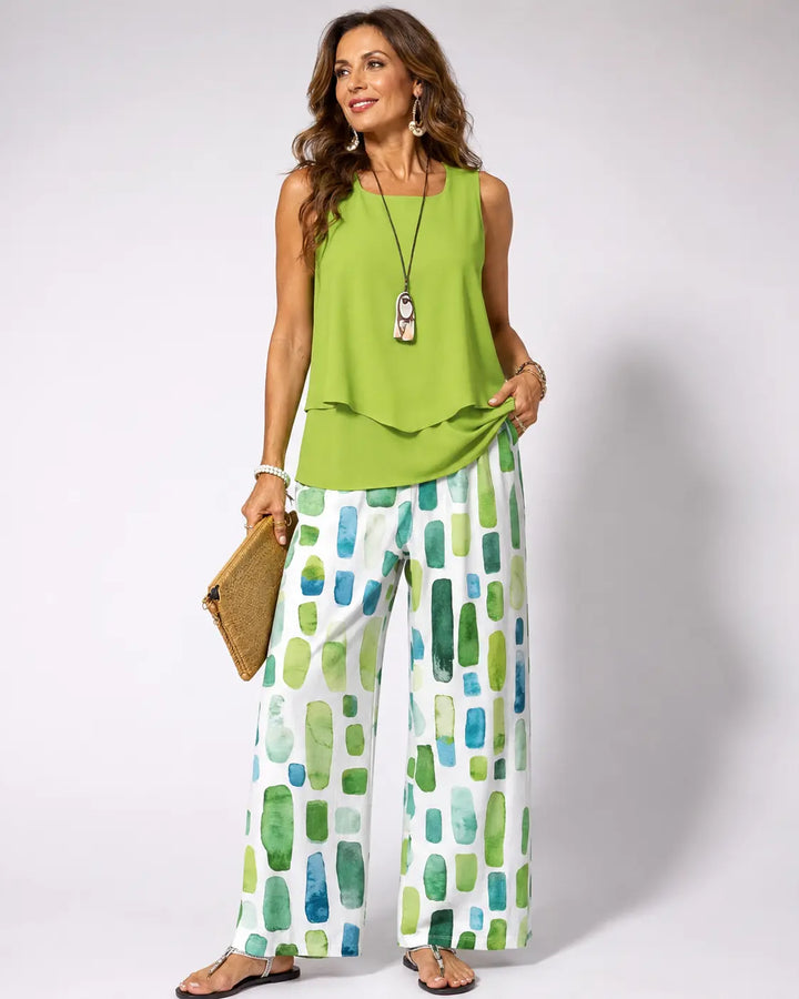 Natalie™ | Geometric Green Elegance