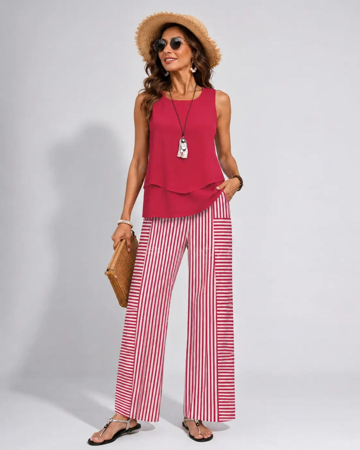 Nora™ | Pink Stripe Elegance