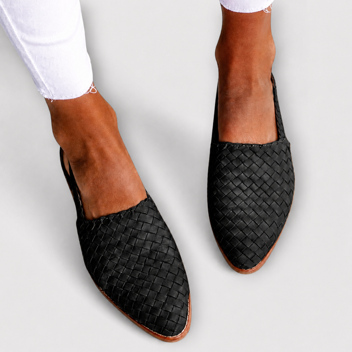 Simone | Woven Slingback Loafers