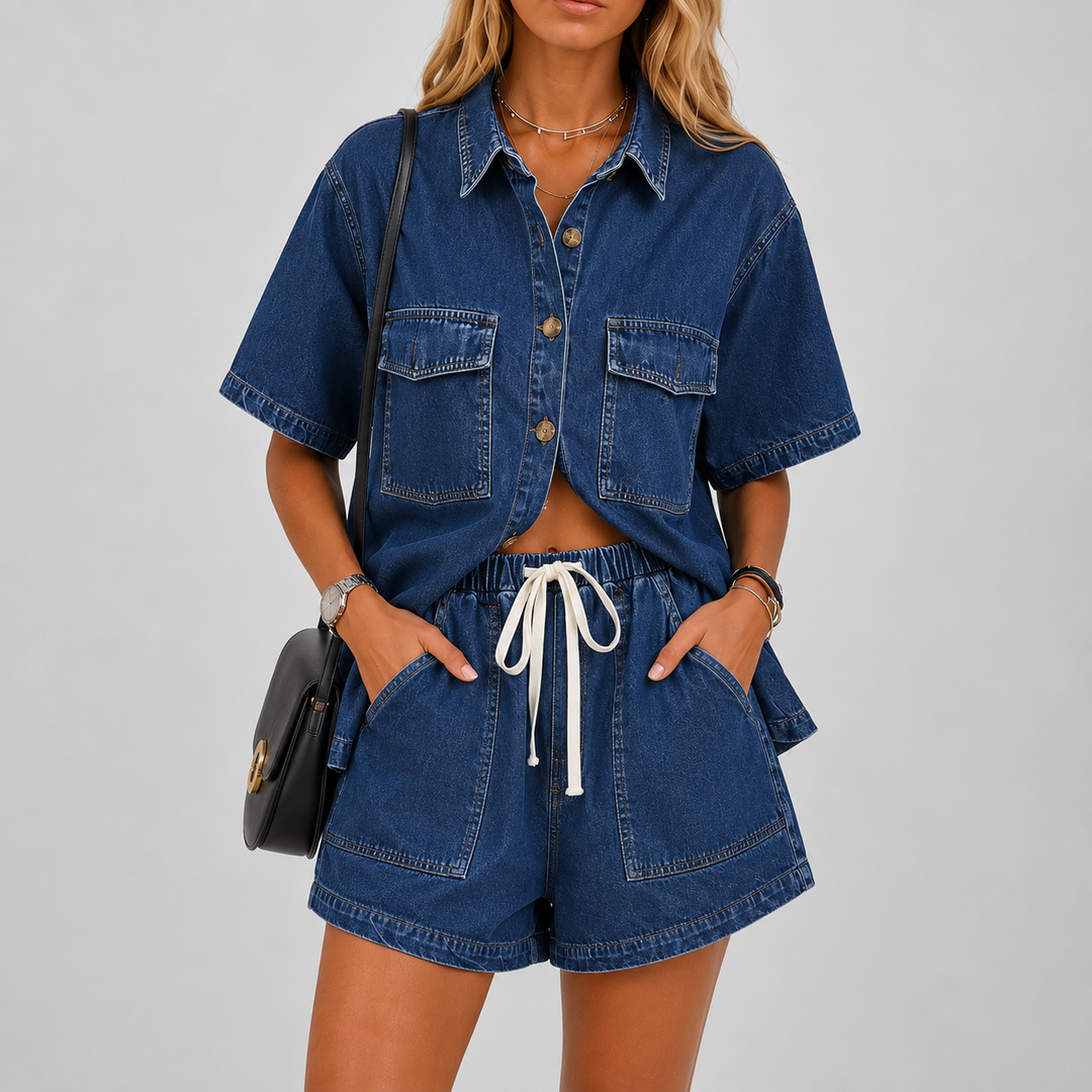 DOTTIE™ – Relaxed Vintage Denim Two-Piece Set