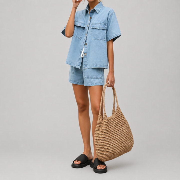 DOTTIE™ – Relaxed Vintage Denim Two-Piece Set