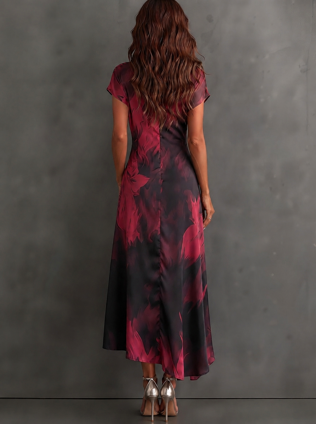 Rosie | Abstract Print Wrap Midi Dress