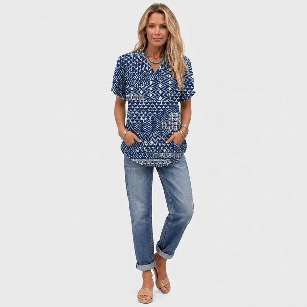 Zarah™ - Boho Collared Top