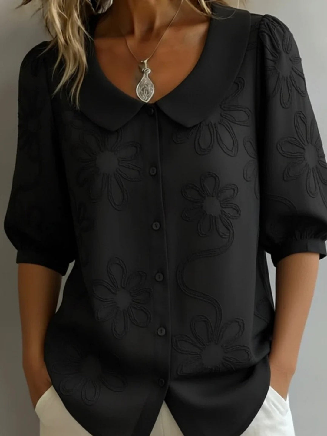 Kayleigh  | Light Floral Blouse Natural Elegance