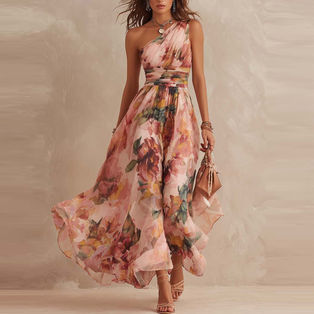 Beatrice | One-Shoulder Chiffon Dress