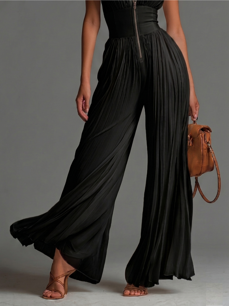 Grace Set – Black Pleated Chiffon Set