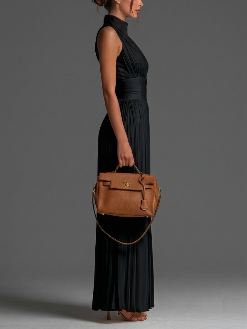 Grace Set – Black Pleated Chiffon Set