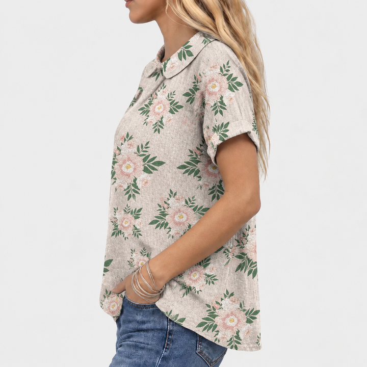 Zoe™ - Botanical Collared Top