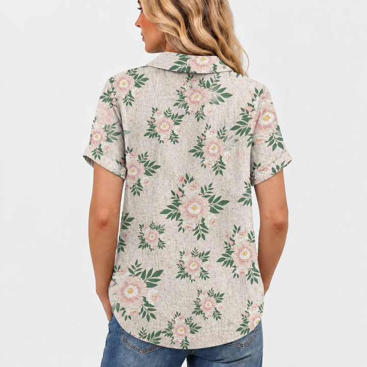 Zoe™ - Botanical Collared Top