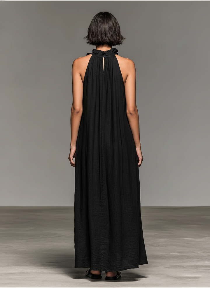 Lily | Sleeveless Ruffle-Detail Maxi Dress