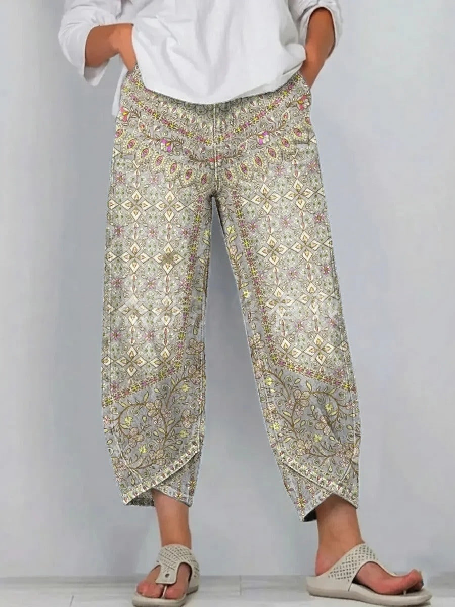 Acacia | Casual Comfort Trousers - Sand Mosaic