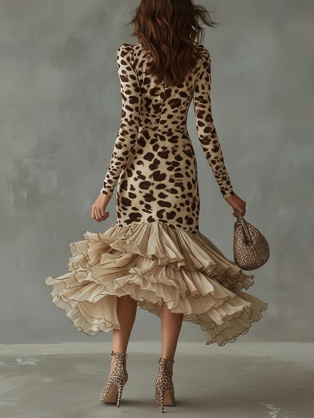 Eleonora · Animal Print Frill Dress