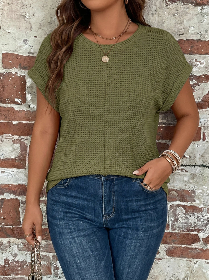 Nadya | Waffle Knit Casual Tee