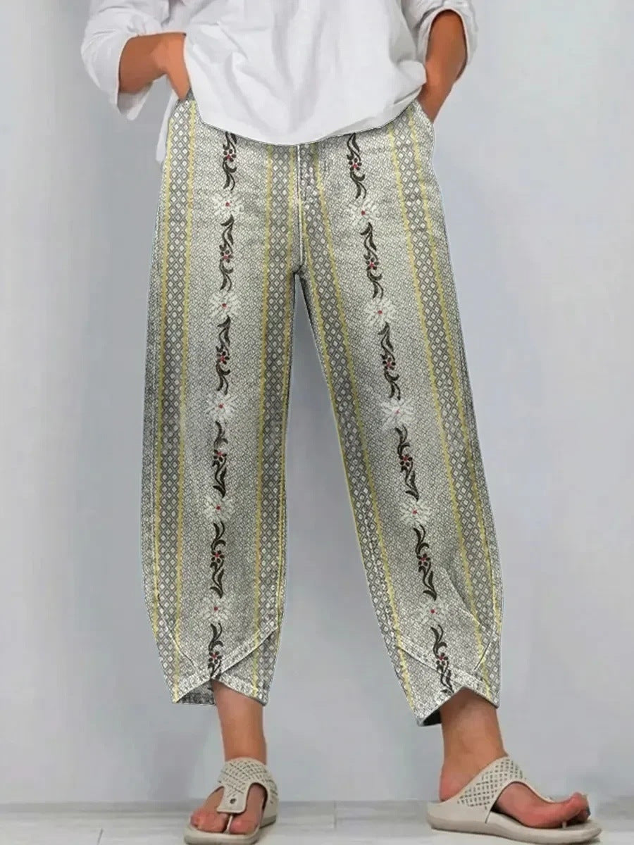 Rosemary | Casual Comfort Trousers - Sage Ornament