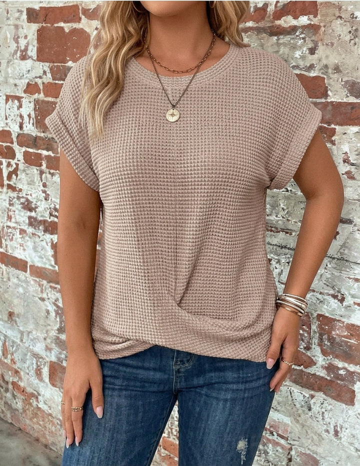 Nadya | Waffle Knit Casual Tee