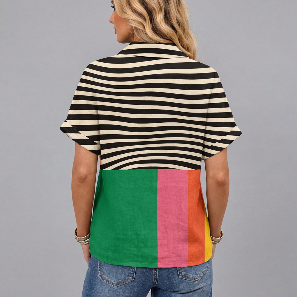 Brea™ - Colourblock Collared Top