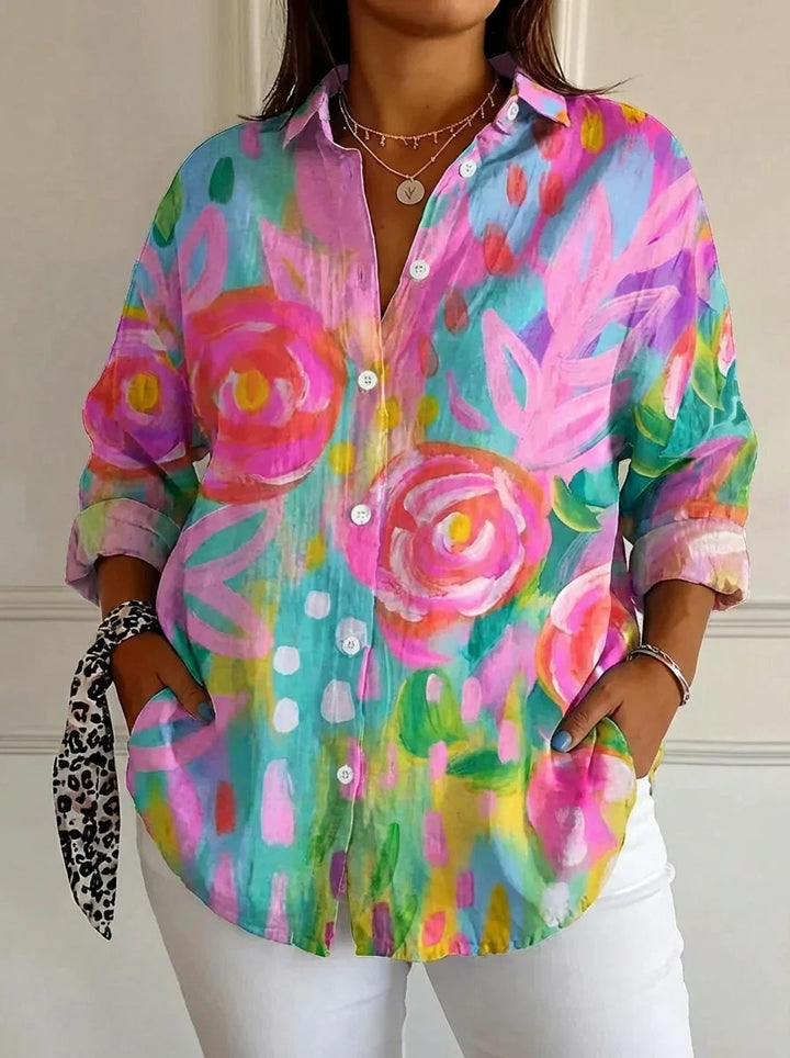 Selma | Colourful Blouse with Playful Print