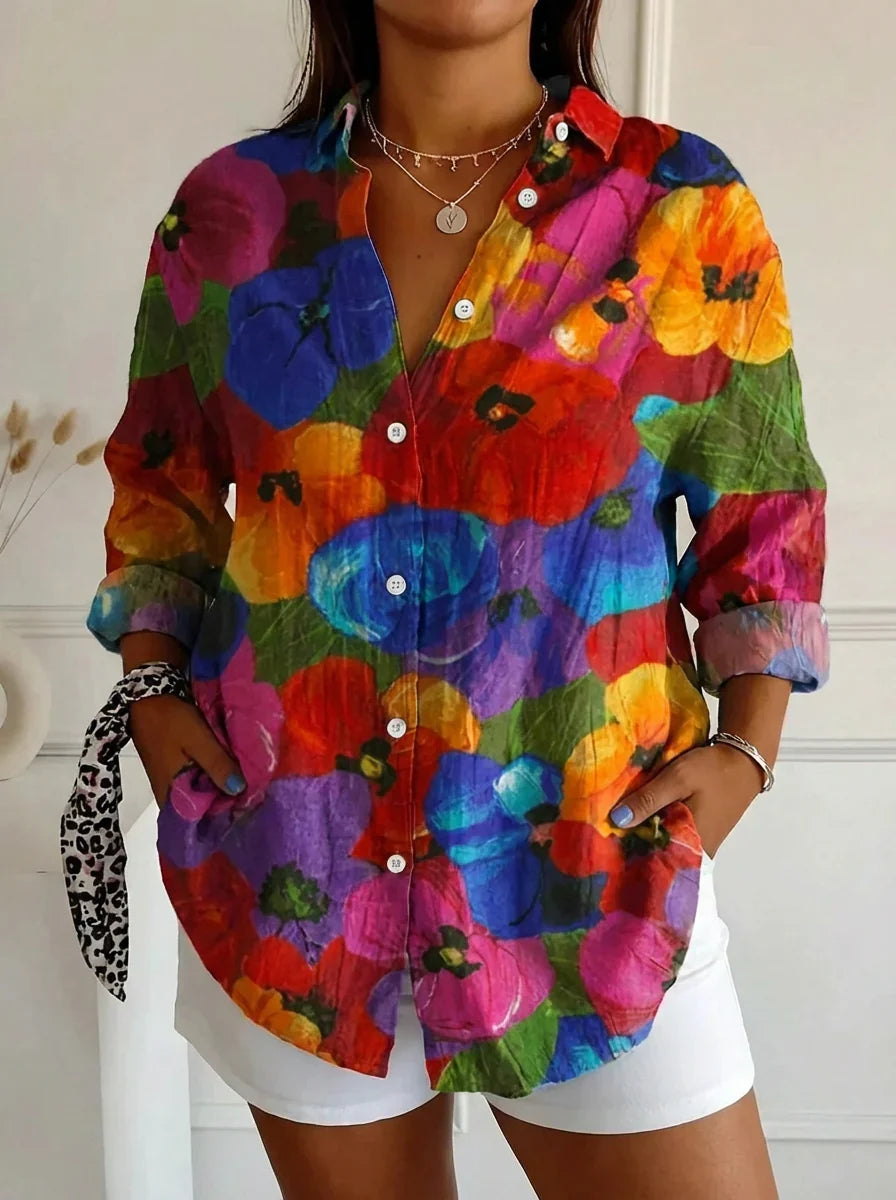 Selma | Colourful Blouse with Playful Print