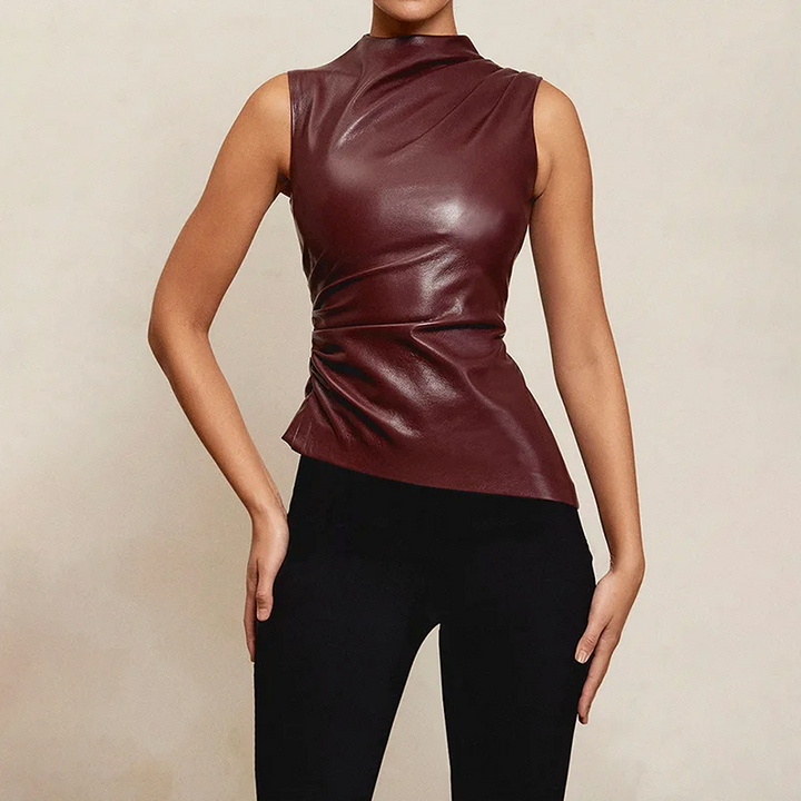 SERAN™ | Women Sleek Faux Leather Top