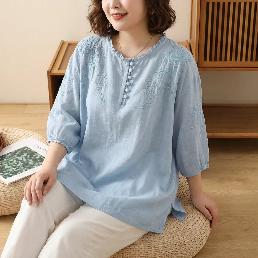 Amaya | Floral Button-Front Blouse